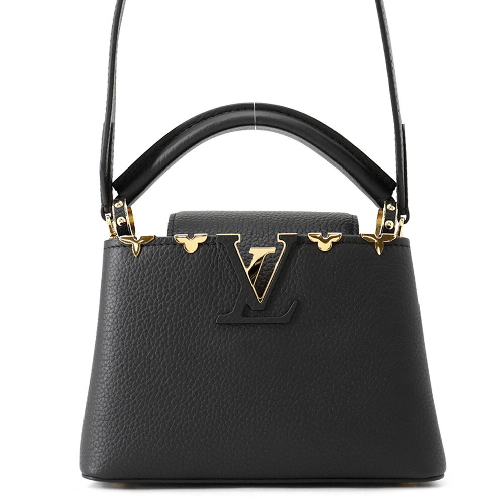 Louis Vuitton Capucines MINI M56669 2-way Shoulder Bag, Taurillon Leather, Bl...